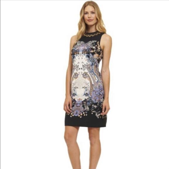 Robert Graham Carmella Sleeveless Sheath Dress Sz 10 Floral Jeweled Office Work - Picture 1 of 8